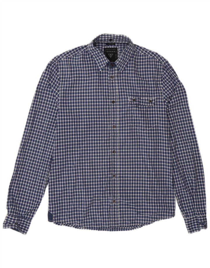 Guess Herre Slim Fit skjorte Medium Blue Gingham