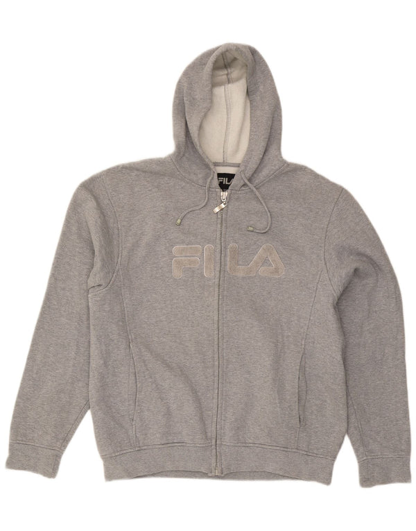 Fila Herre grafisk hættetrøje med lynlås 2XL Grå Flecked Bomuld