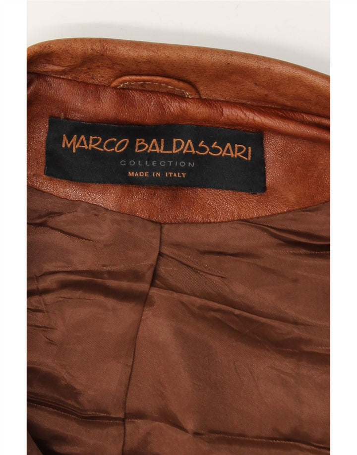 MARCO BALDASSARI Herre læderjakke UK 42 XL Brun
