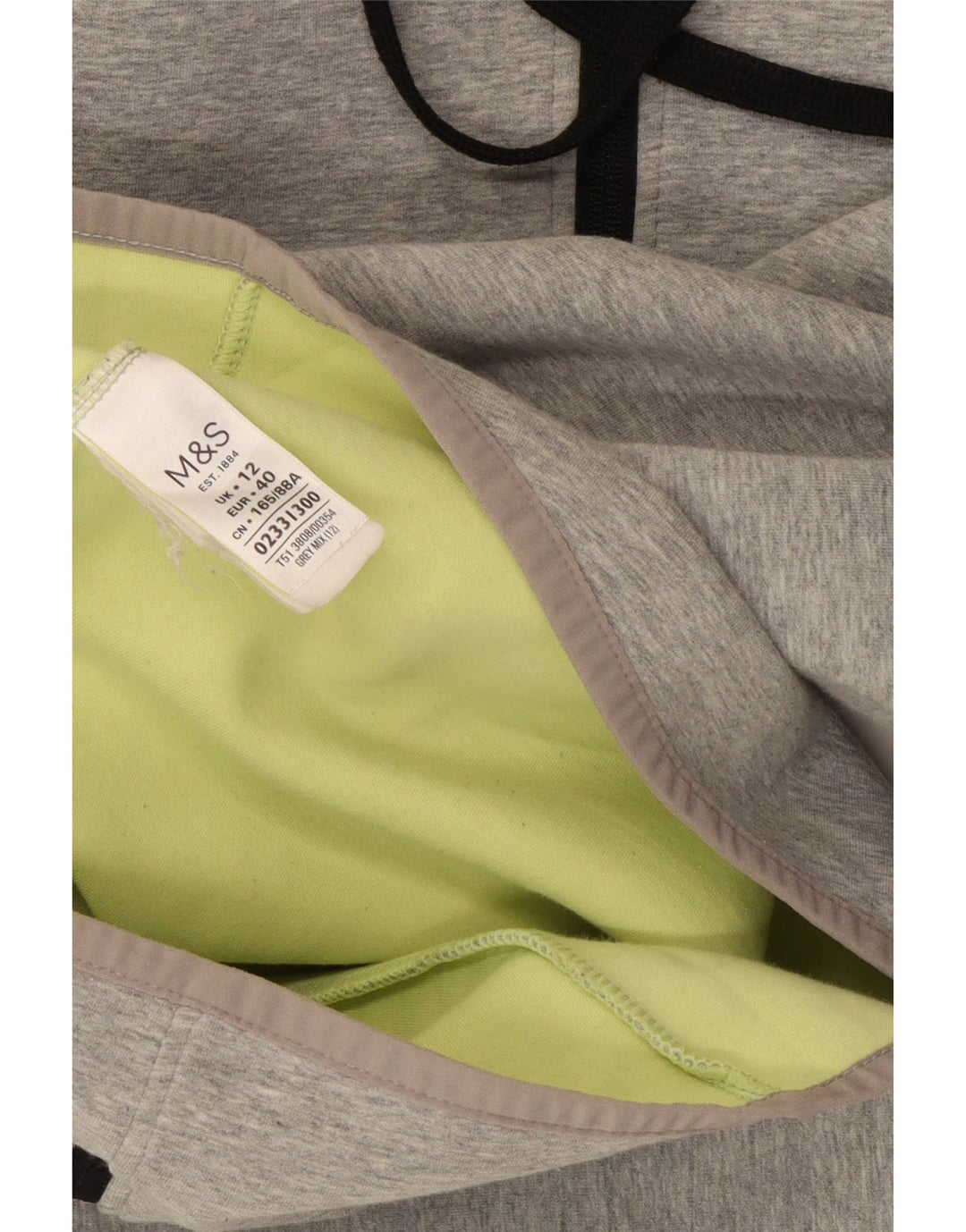 Marks & Spencer Dame Hættetrøje Sweater UK 12 Medium Grey Bomuld