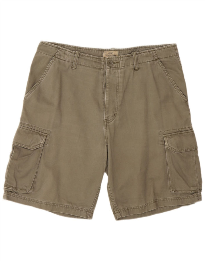 Jack & Jones Herre Cargo Shorts Large W34 Khaki Bomuld