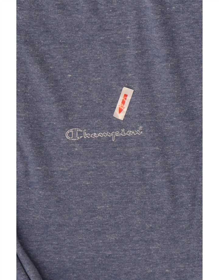 Champion Herre T-Shirt Top XL Blå Flecked Bomuld