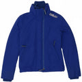 SUPERDRY Womens Windbreaker Jacket UK 6 XS Blue Nylon