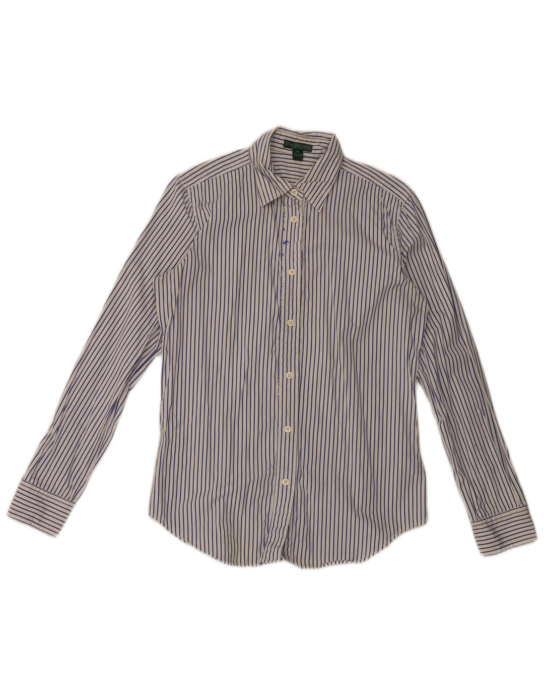 Ralph Lauren Dameskjorte UK 14 Medium White Pinstripe Bomuld