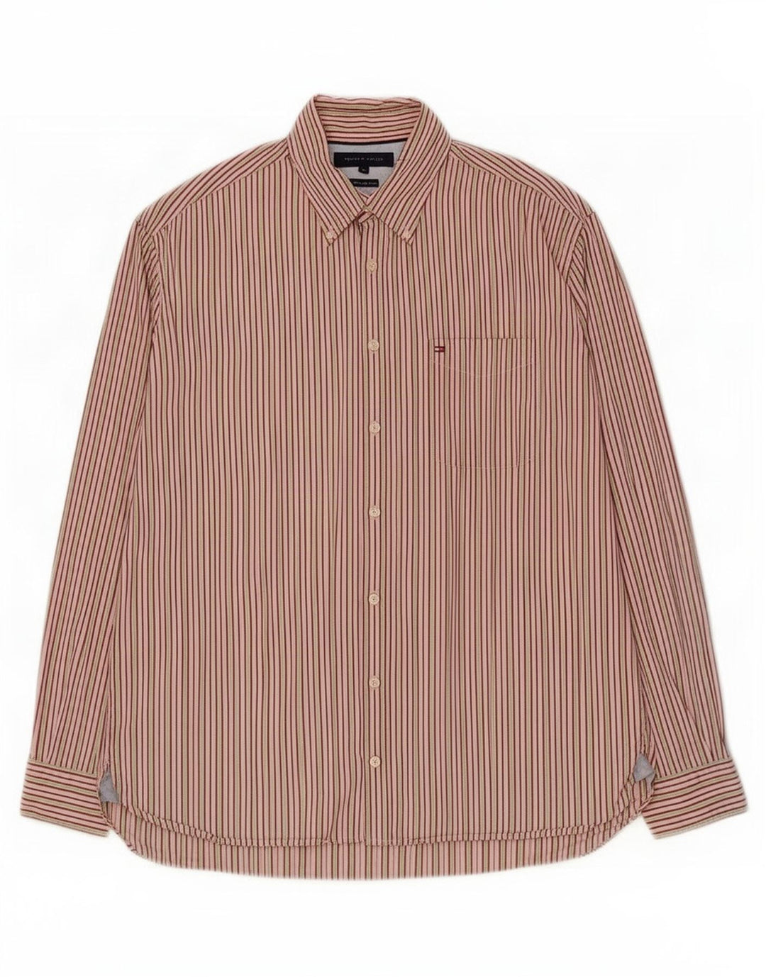 Tommy Hilfiger herreskjorte XL flerfarvet nålestribet bomuld