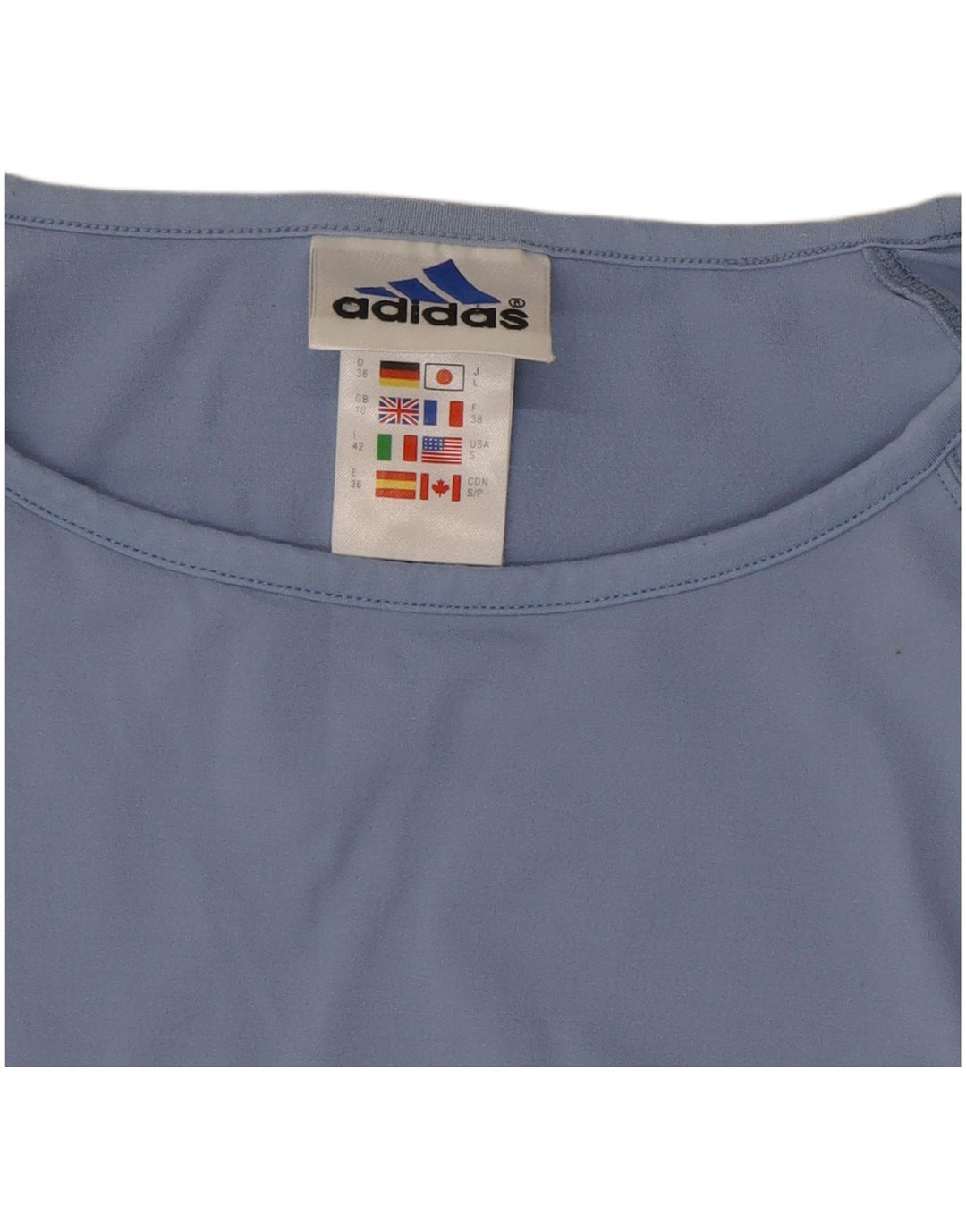 Adidas Womens Crop T-Shirt Top UK 10 Small Blue Polyester