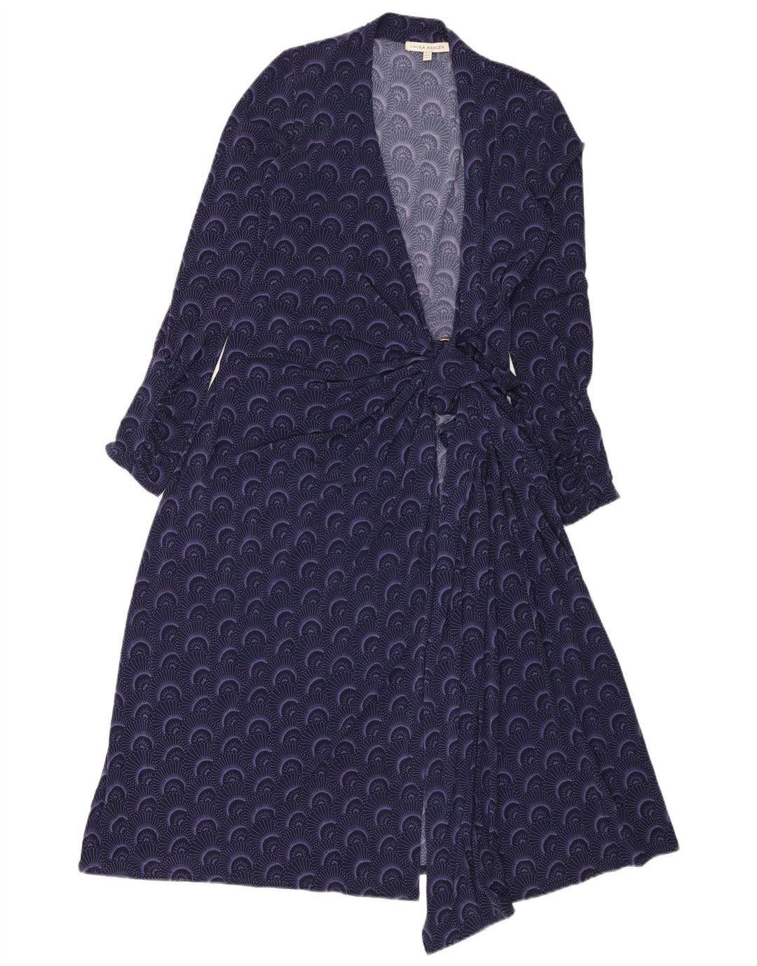 Laura Ashley Kvinders Abstrakt Mønster Wrap Dress UK 12 Medium Purple