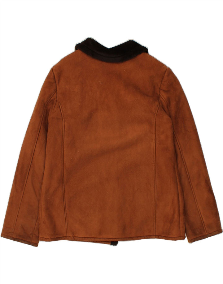 VINTAGE Womens 3 Button Blazer Jacket UK 16 Large Brown Polyester Vintage Vintage and Second-Hand Vintage from Messina Hembry 