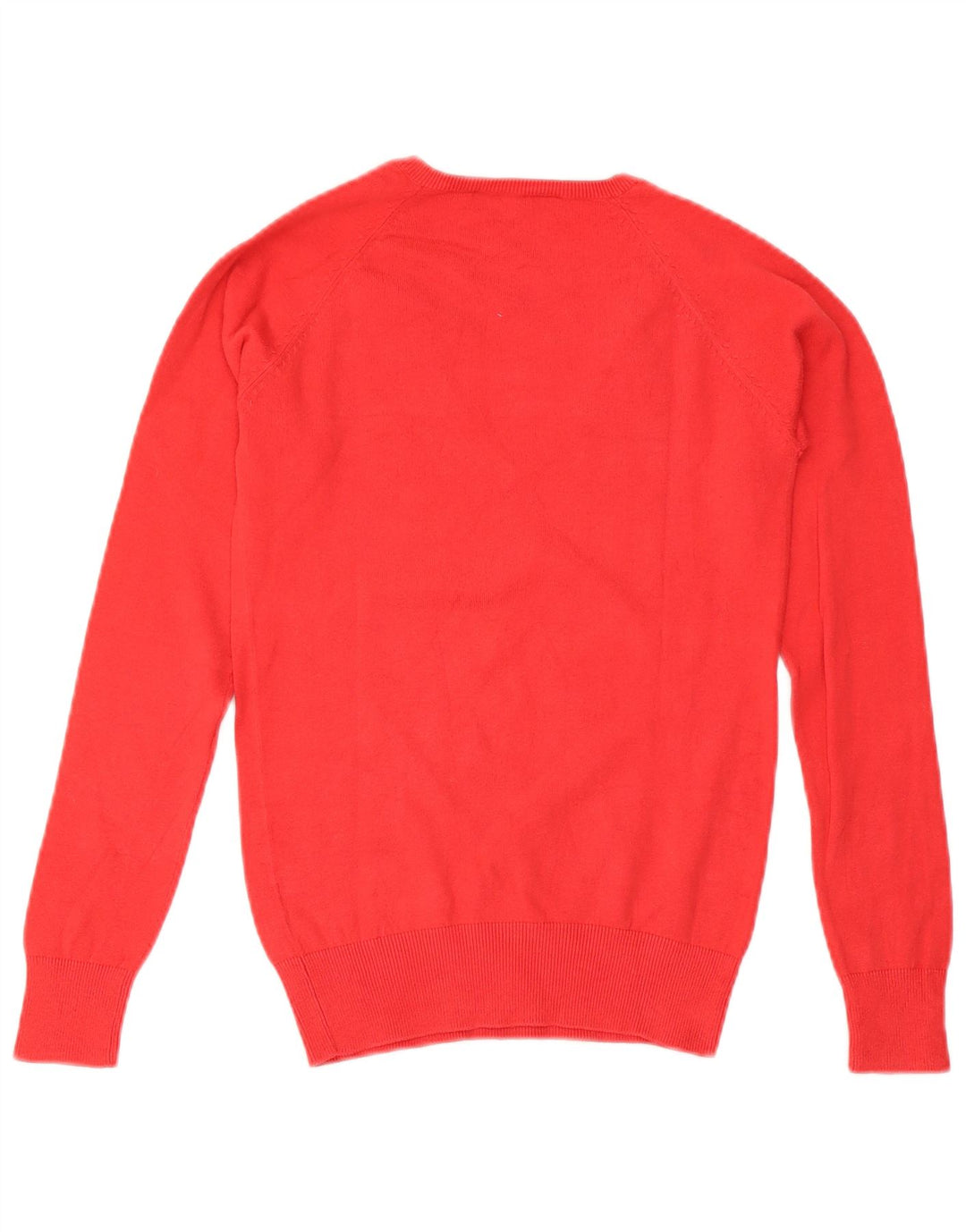 ZARA Dame V-hals sweater UK 10 Lille rød bomuld