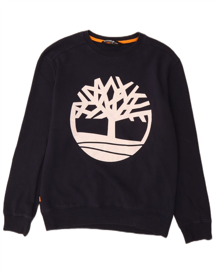 Timberland Herre grafisk Regular Fit Sweatshirt Jumper Medium Marineblå