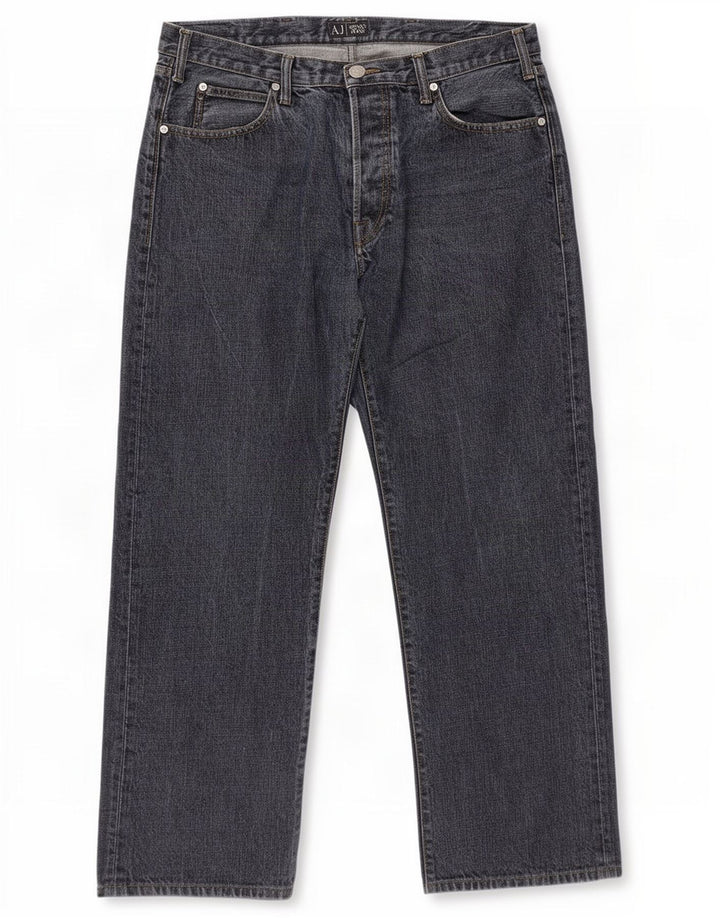 Armani Straight Jeans til mænd W36 L31 Marineblå Bomuld