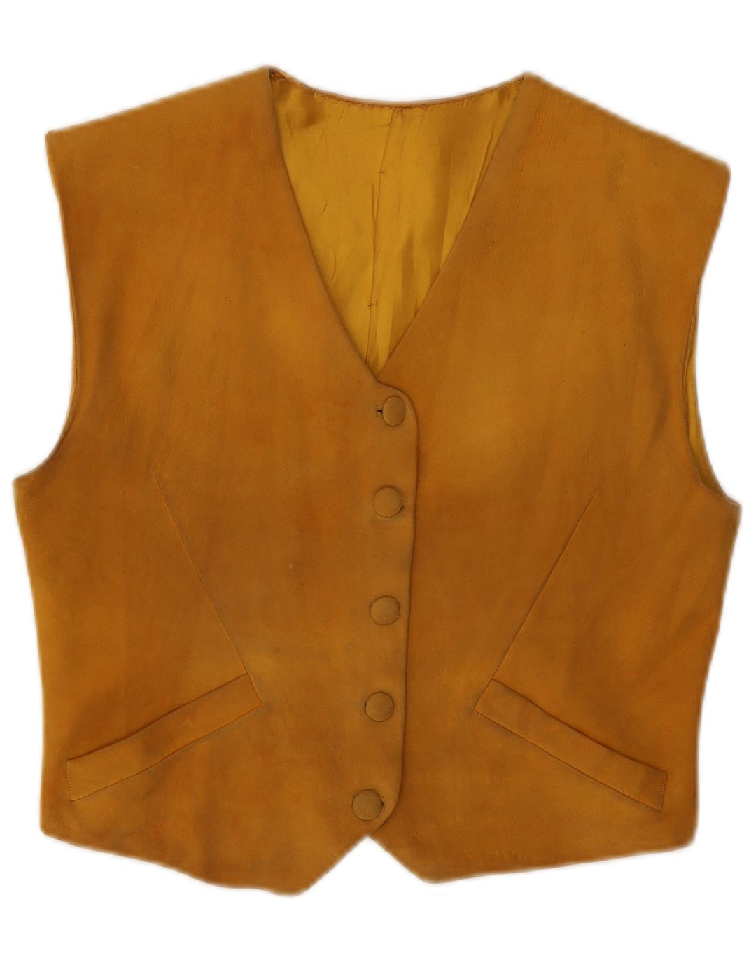 Vintage dame ruskind vest UK 8 Small Beige