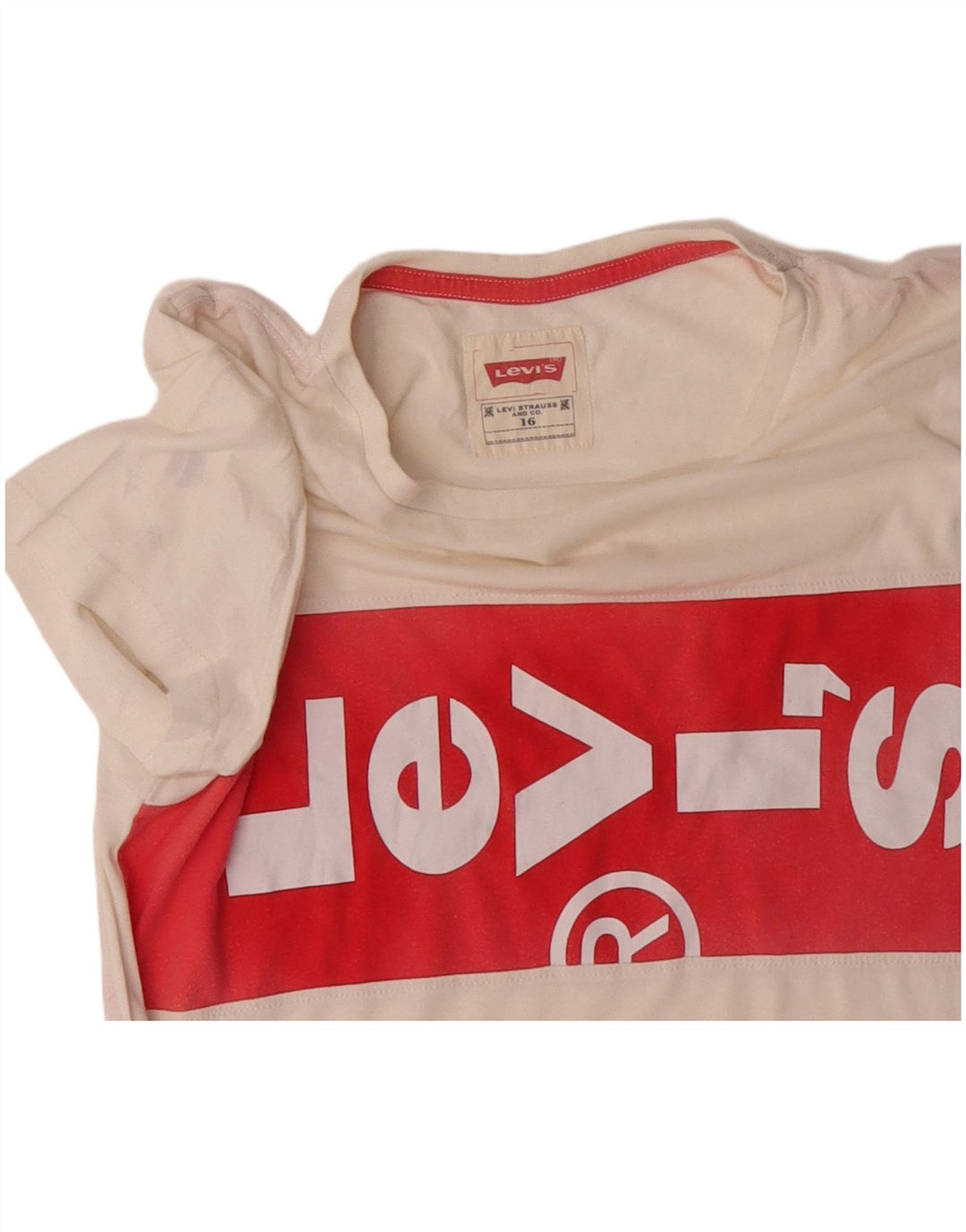 LEVI'S Boys Graphic T-Shirt Top 15-16 Years White Cotton