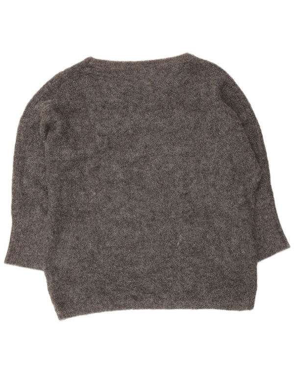 Henry Cottons Womens Loose Fit Boat Neck Jumper Sweater UK 14 Medium Grey