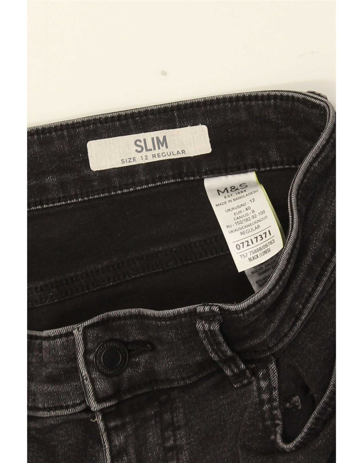 Marks & Spencer Dame Slim Jeans UK 12 Medium W30 L27 Grå Bomuld
