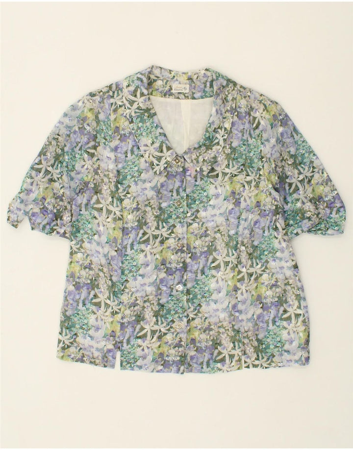 VINTAGE Womens Short Sleeve Blazer Jacket EU 40 Medium Multicoloured Vintage Vintage and Second-Hand Vintage from Messina Hembry 