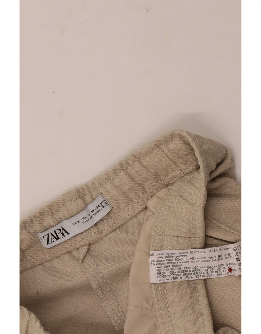Zara Herre Casual Shorts Små W27 Beige Polyester