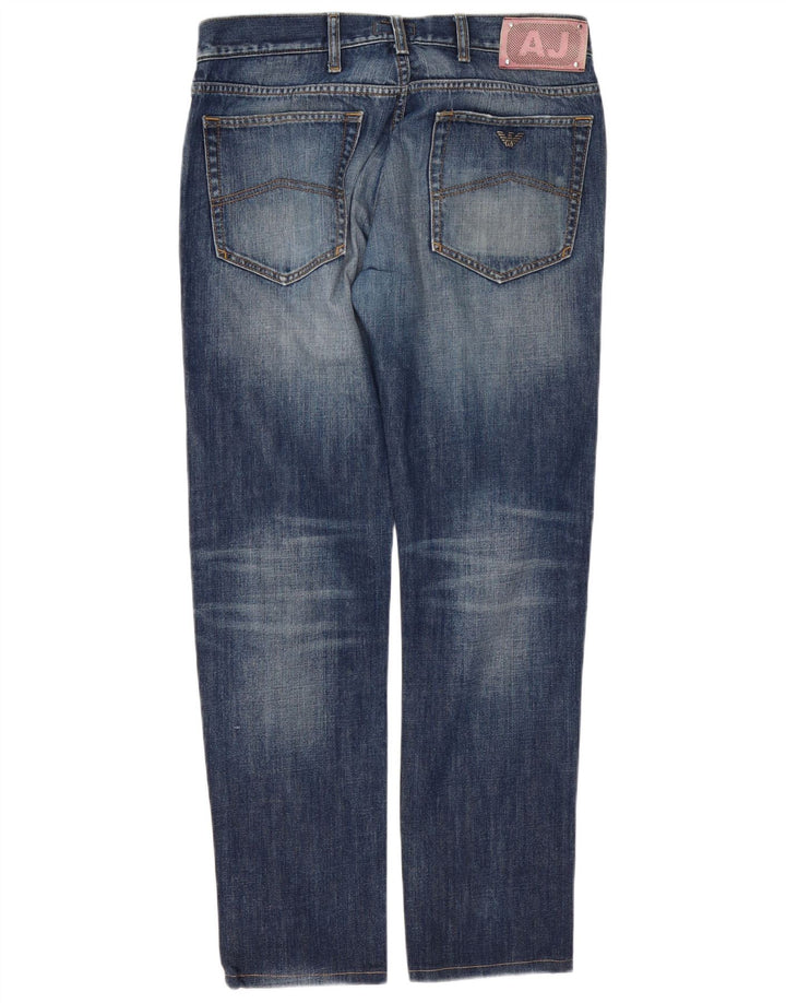 Armani Herre Distressed Slim Jeans W34 L30 Blå Bomuld
