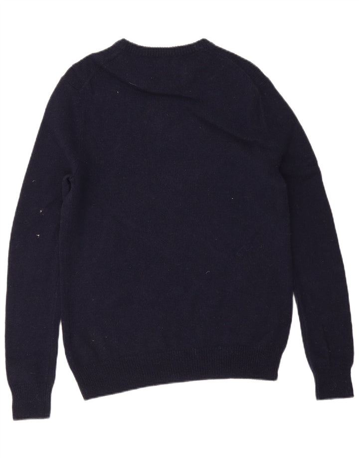 FARAH Herre sweater med rund hals, lille marineblå lammeuld