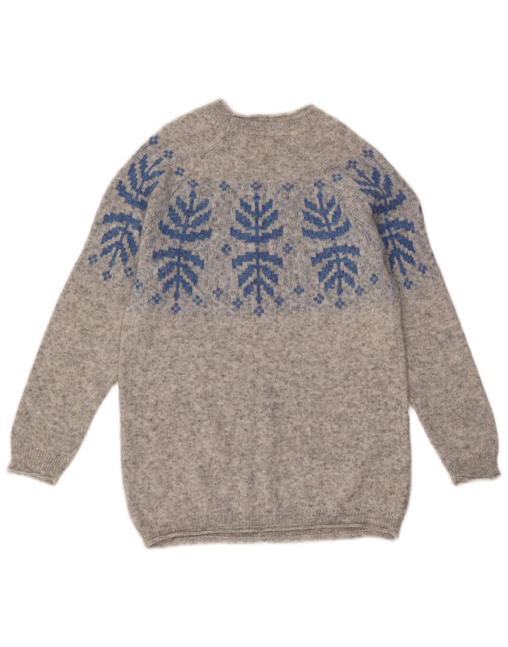 FAT FACE Dame sweater med rund hals DK 10 Small Grey Fair Isle