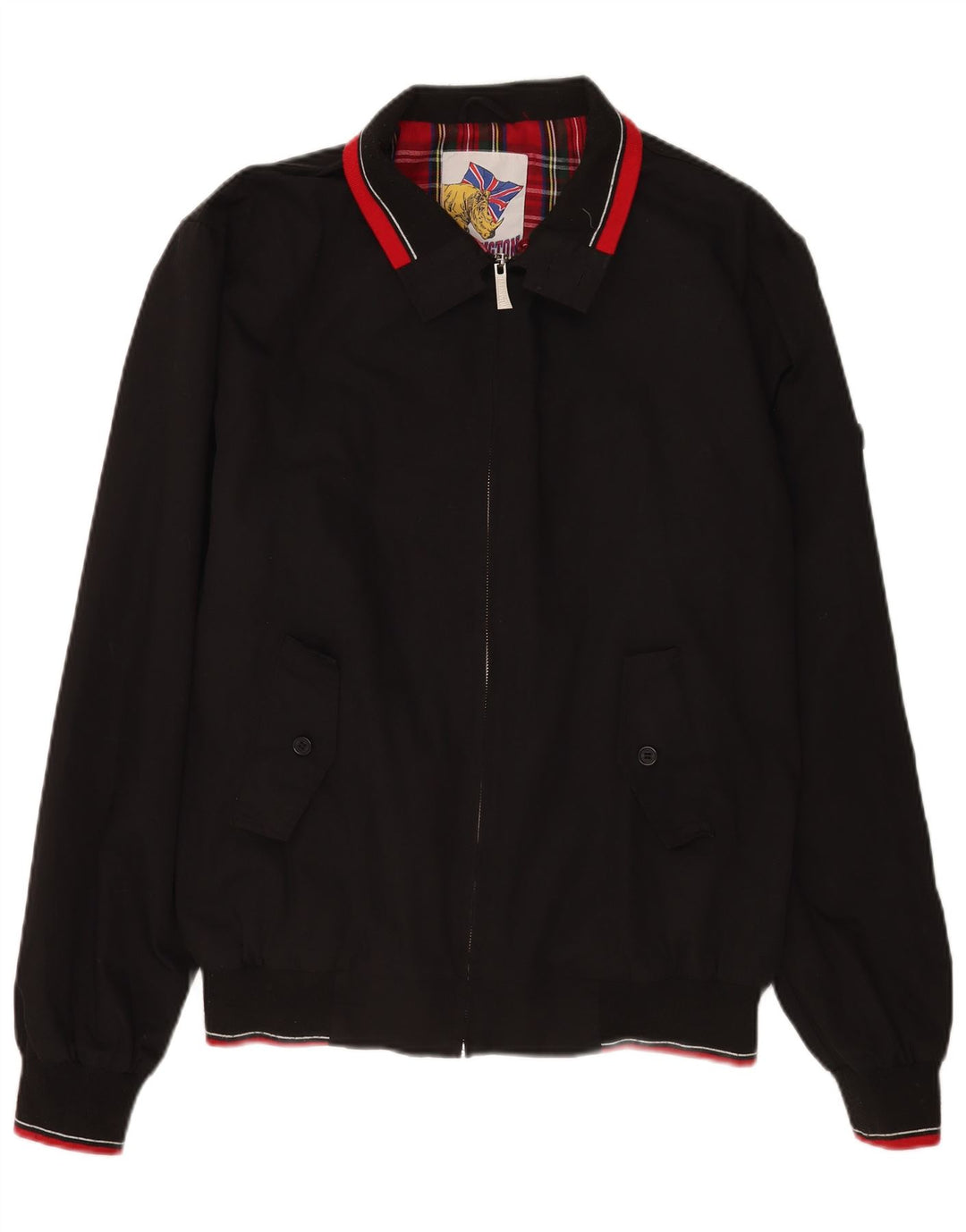 Vintage Bomberjakke til mænd UK 44 2XL Sort Polyester Retro