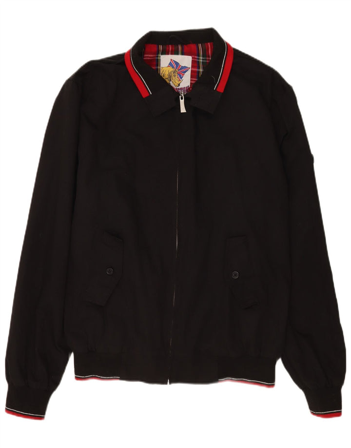 Vintage Bomberjakke til mænd UK 44 2XL Sort Polyester Retro