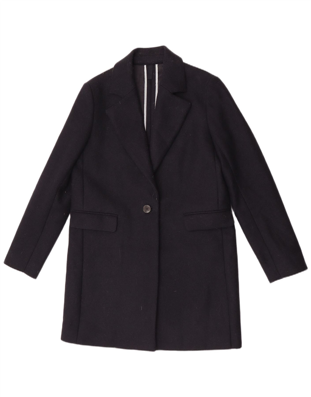Massimo Dutti Dame Overfrakke EU 40 Medium Navy Blue Uld