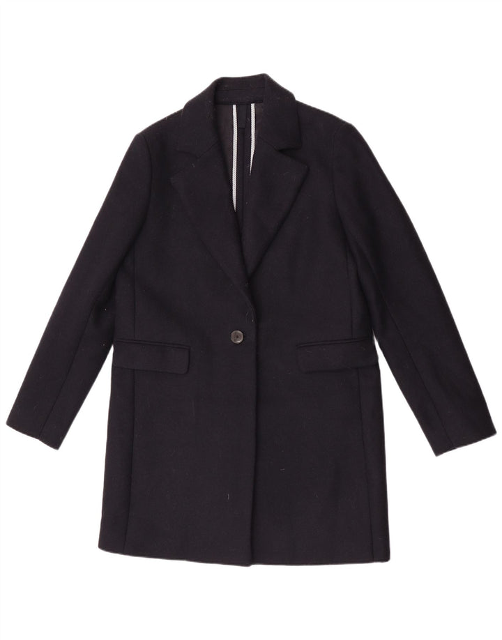 Massimo Dutti Dame Overfrakke EU 40 Medium Navy Blue Uld