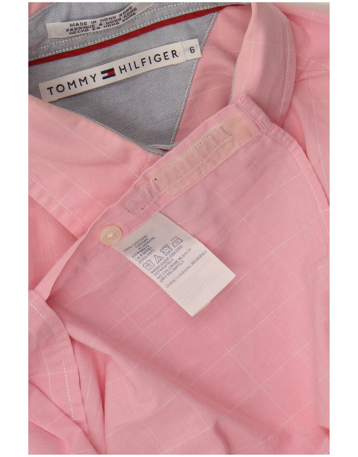 Tommy Hilfiger dameskjorte US 6 Medium Pink ternet bomuld