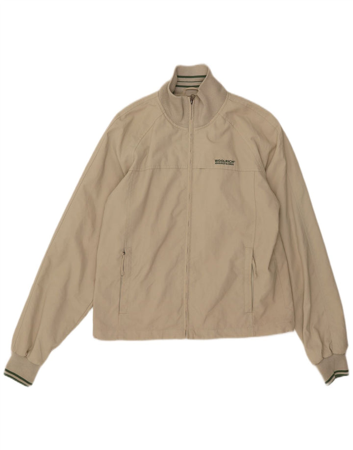 Woolrich Herre Bomber Jacket UK 38 Medium Beige Nylon
