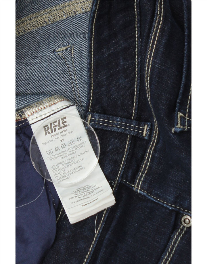 Rifle Dame Crop Slim Jeans W27 L25 Marineblå Bomuld
