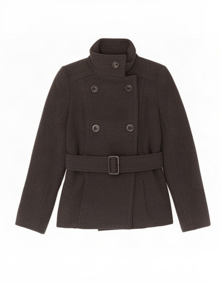 Zara Womens Pea Coat UK 6 XS Grå Uld
