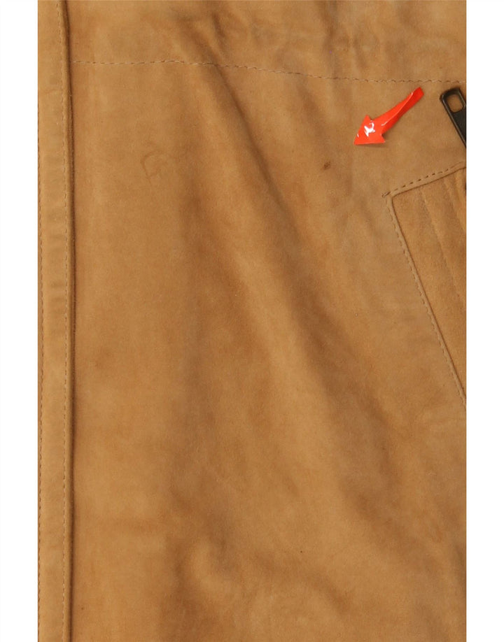 Vintage oversized ruskindsfrakke til kvinder EU 38 medium brunt læder