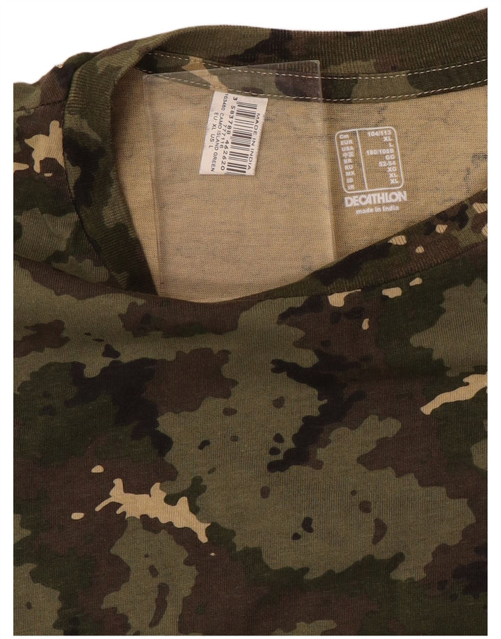 Decathlon Herre T-Shirt Top XL Khaki Camouflage