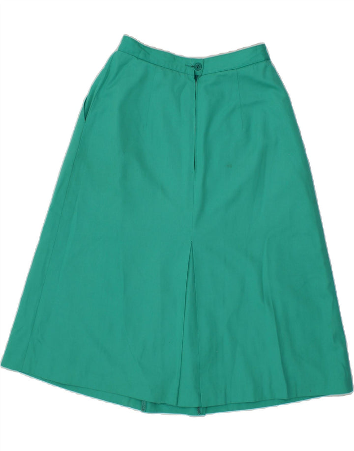 VINTAGE Womens A-Line Skirt W26 Small  Turquoise Polyester Vintage Vintage and Second-Hand Vintage from Messina Hembry 
