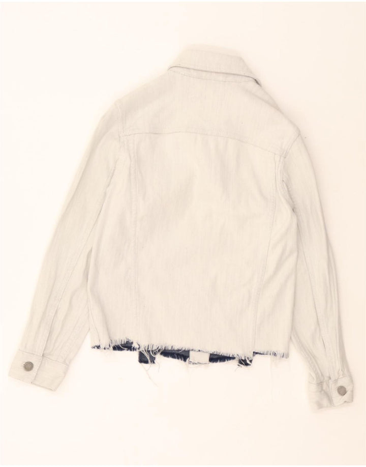 ALL SAINTS Womens Denim Jacket UK 6 XS White Cotton Vintage All Saints and Second-Hand All Saints from Messina Hembry 