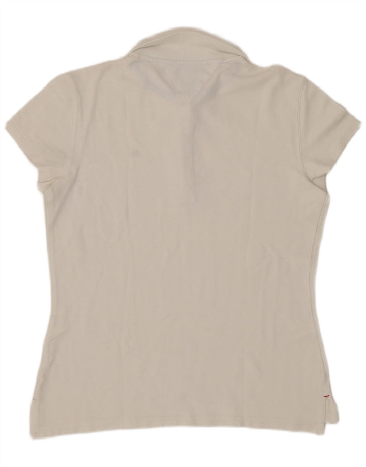Tommy Hilfiger Dame Slim Fit Polo Shirt UK 12 Medium White