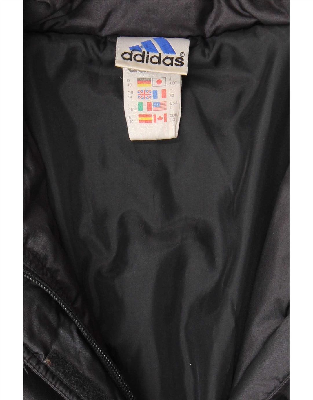 Adidas polstret jakke til kvinder UK 14 Stor marineblå polyamid
