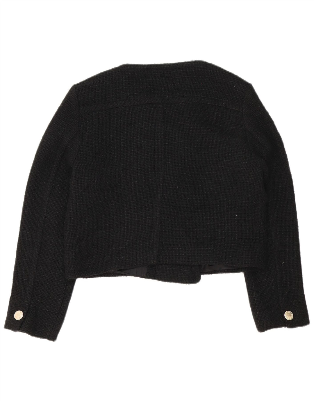 Reiss Dame Dobbeltradet Bolero Jacket UK 12 Medium Sort Akryl