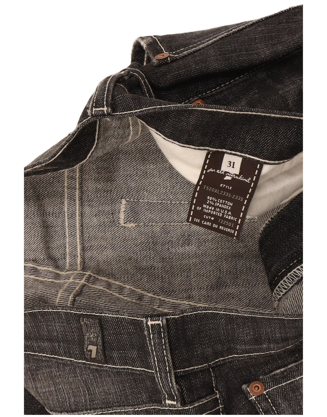7 For All Mankind Dame Bootcut Jeans W31 L36 Grå Bomuld