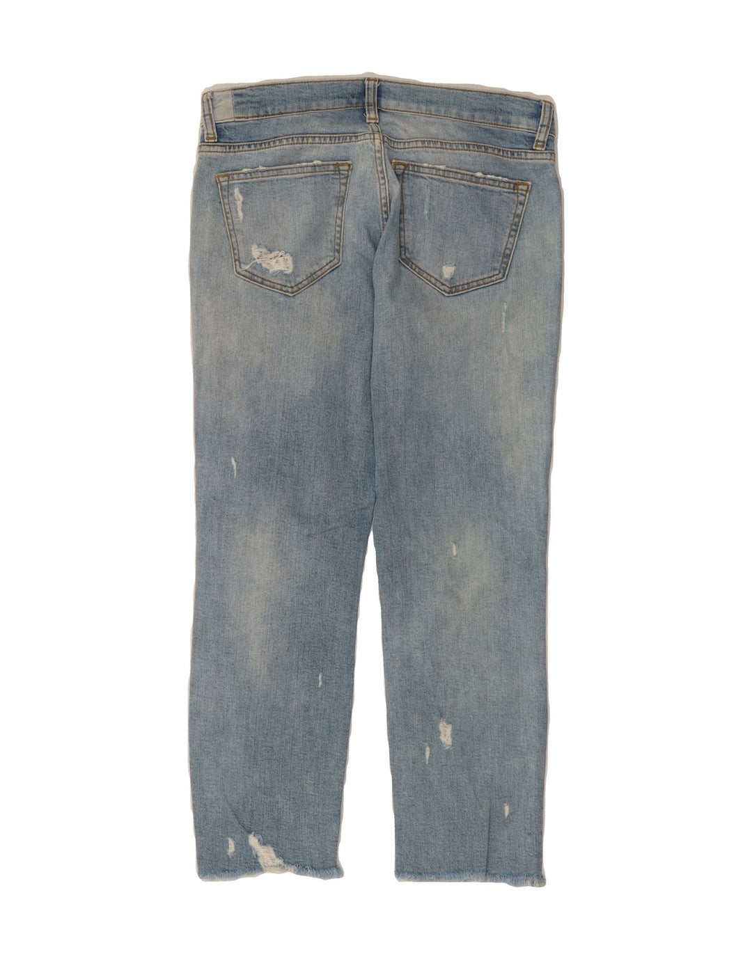 ZARA Womens Distressed Cropped Jeans EU 34 XS W30 L26 Blue Vintage Zara and Second-Hand Zara from Messina Hembry 