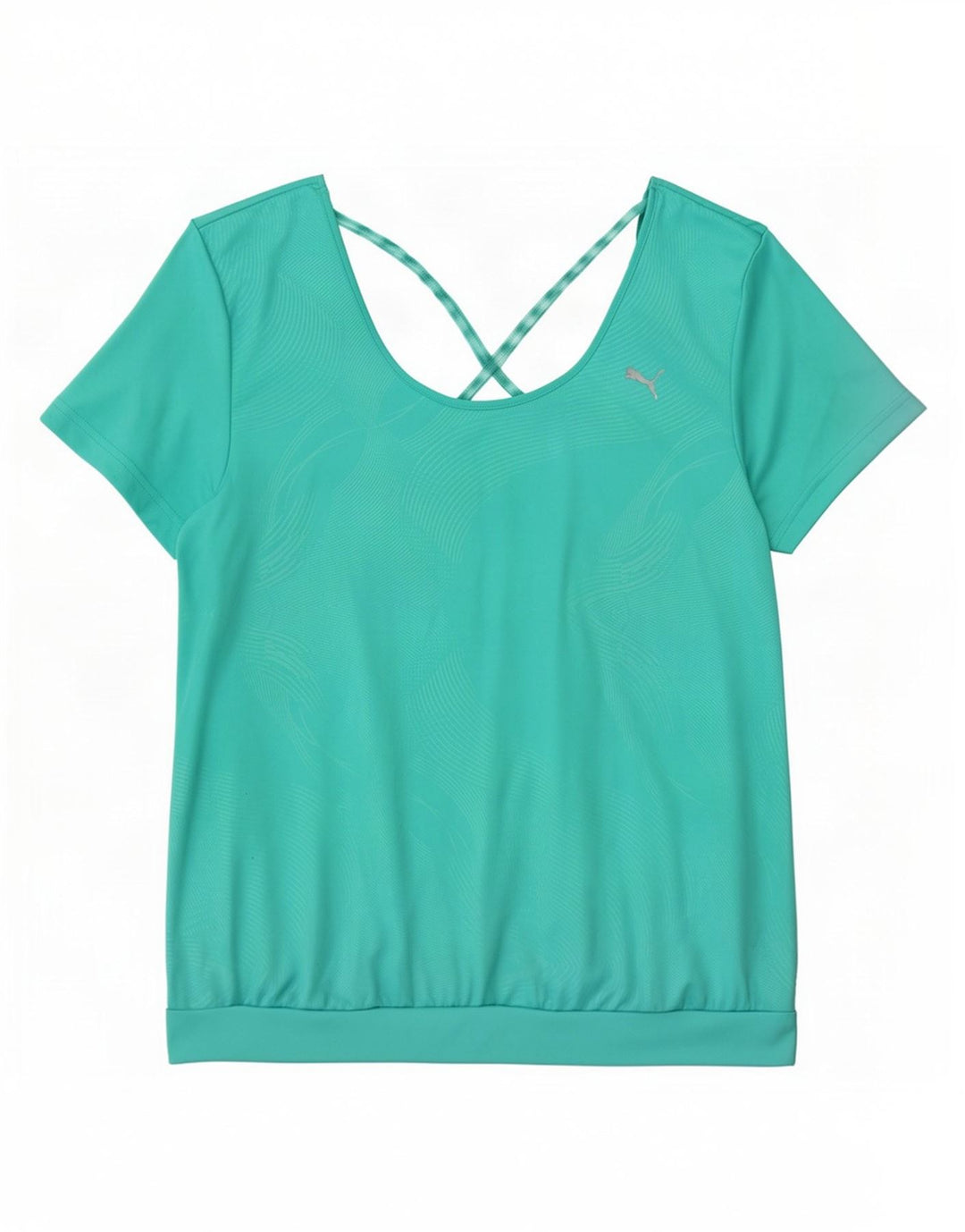 Puma T-shirt top UK 16 Stor turkis geometrisk polyester