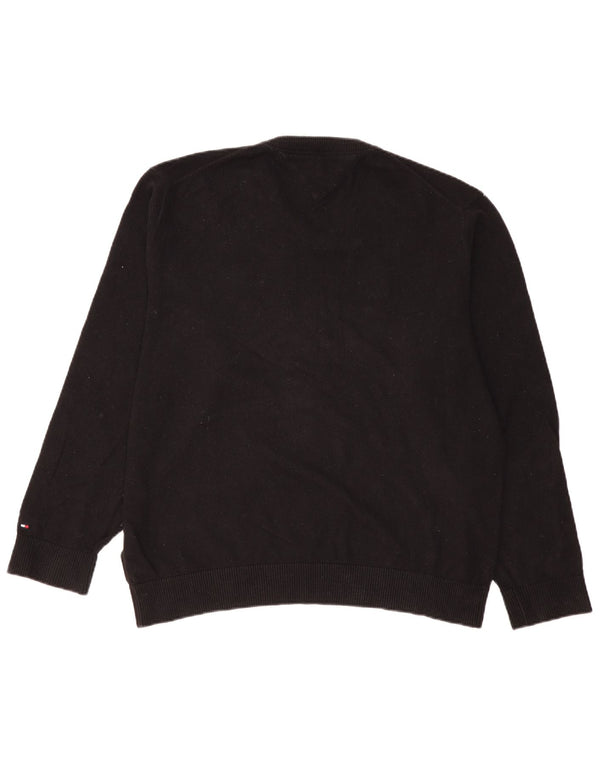 Tommy Hilfiger Herre V-hals sweater 2XL Sort Bomuld