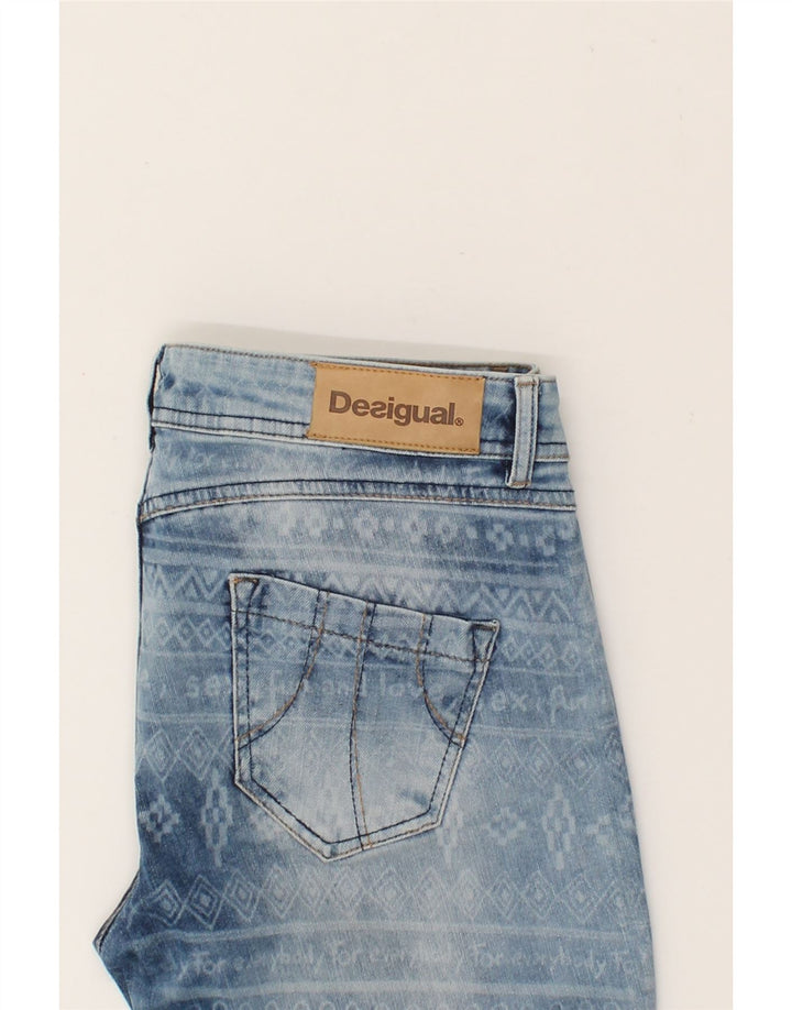 DESIGUAL Womens Slim Jeans W30 L32  Blue Fair Isle Cotton Vintage Desigual and Second-Hand Desigual from Messina Hembry 