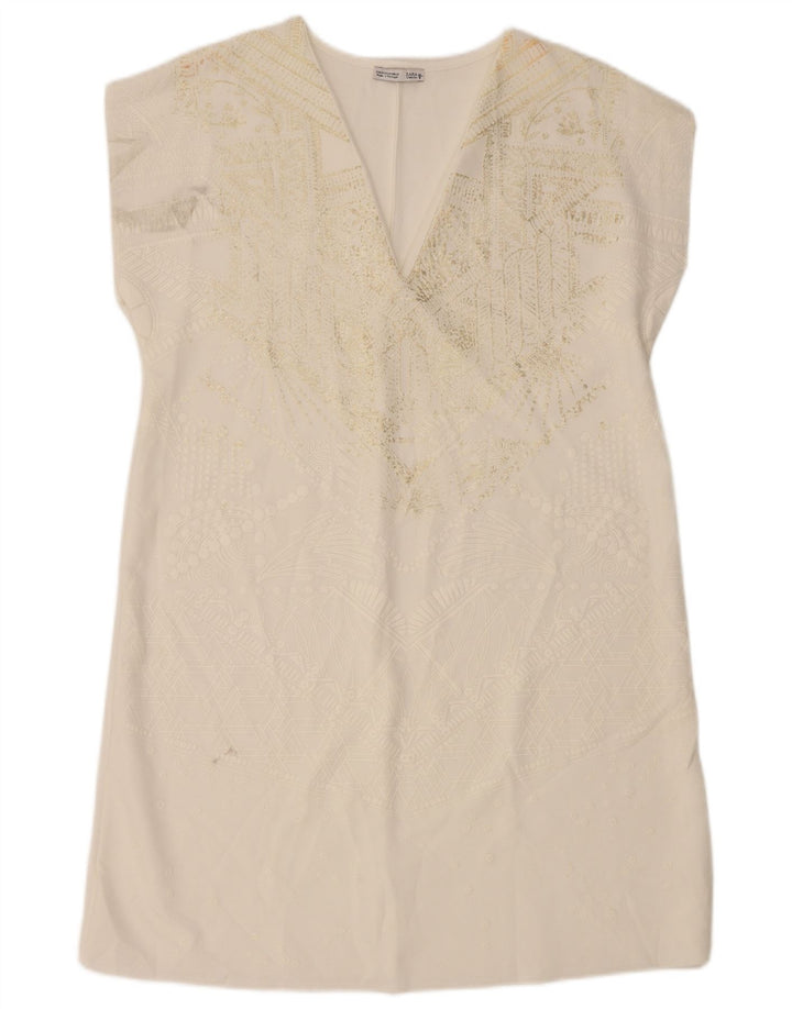 Zara Womens Shift Dress UK 12 Medium White Paisley