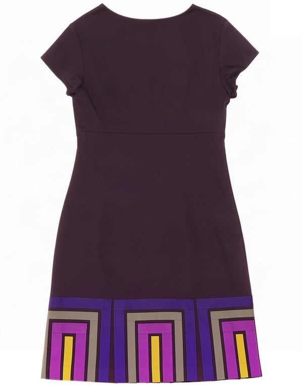Boden Womens Sheath Dress UK 12 Medium Navy Blue Geometric Cotton