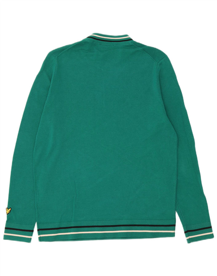 Lyle & Scott Herre Regular Fit Jumper Sweater med rund hals mellemgrøn bomuld