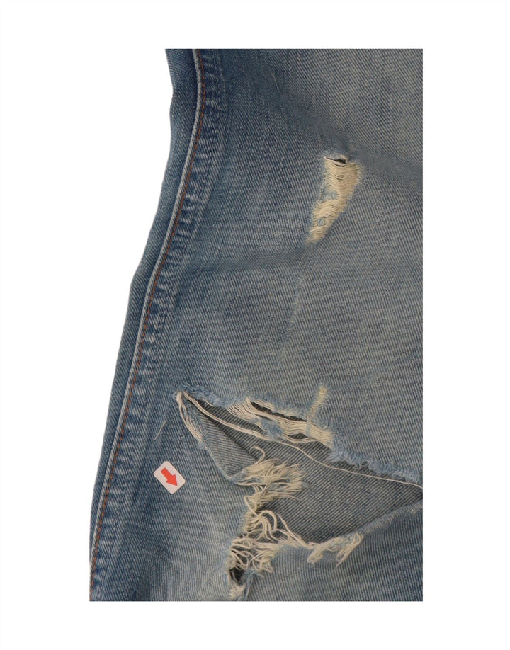 Wrangler Dame Megan Distressed Bootcut Jeans W28 L34 Blå Bomuld