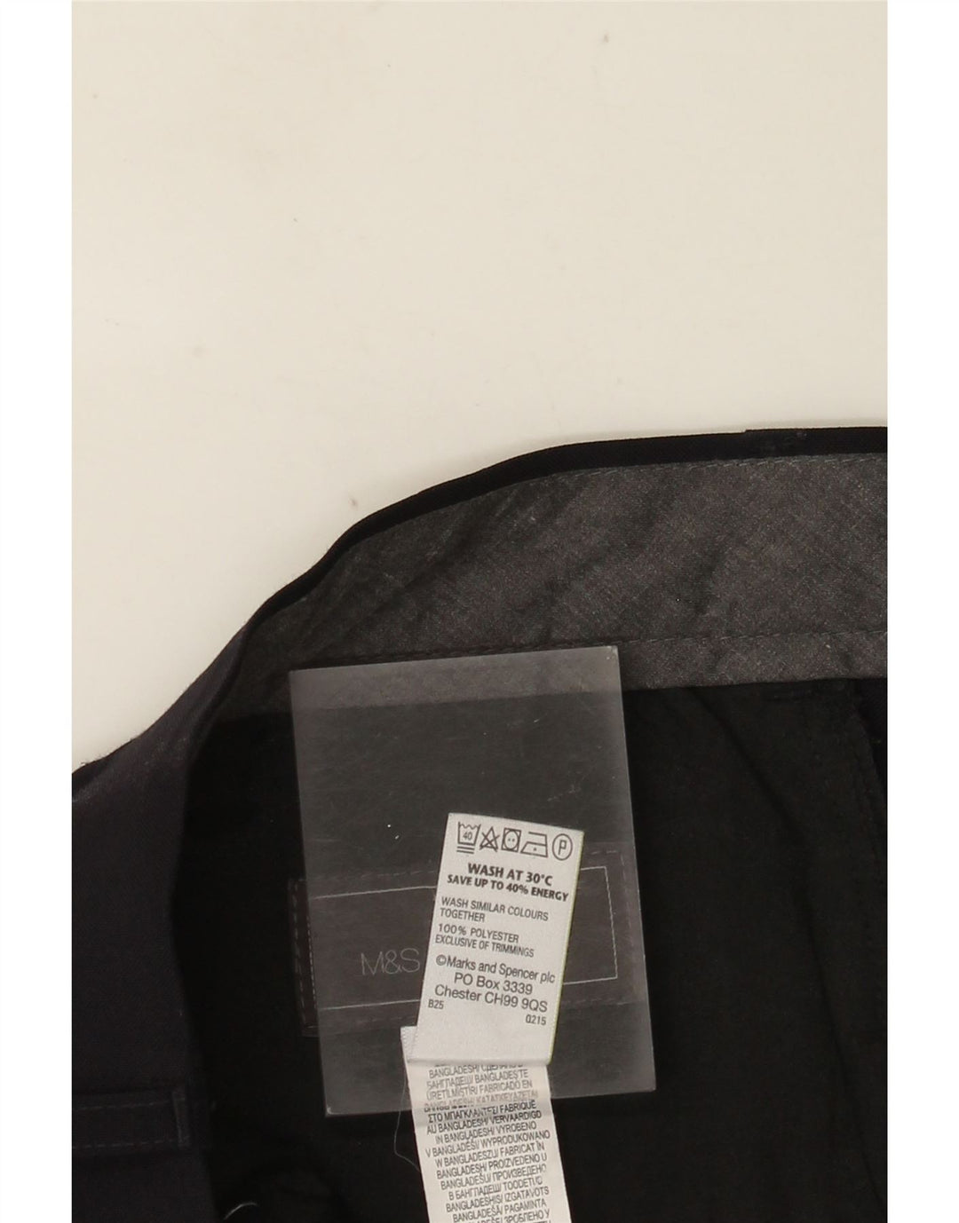 MARKS & SPENCER Herre Regular Fit Suit Bukser W36 L33 Marineblå polyester