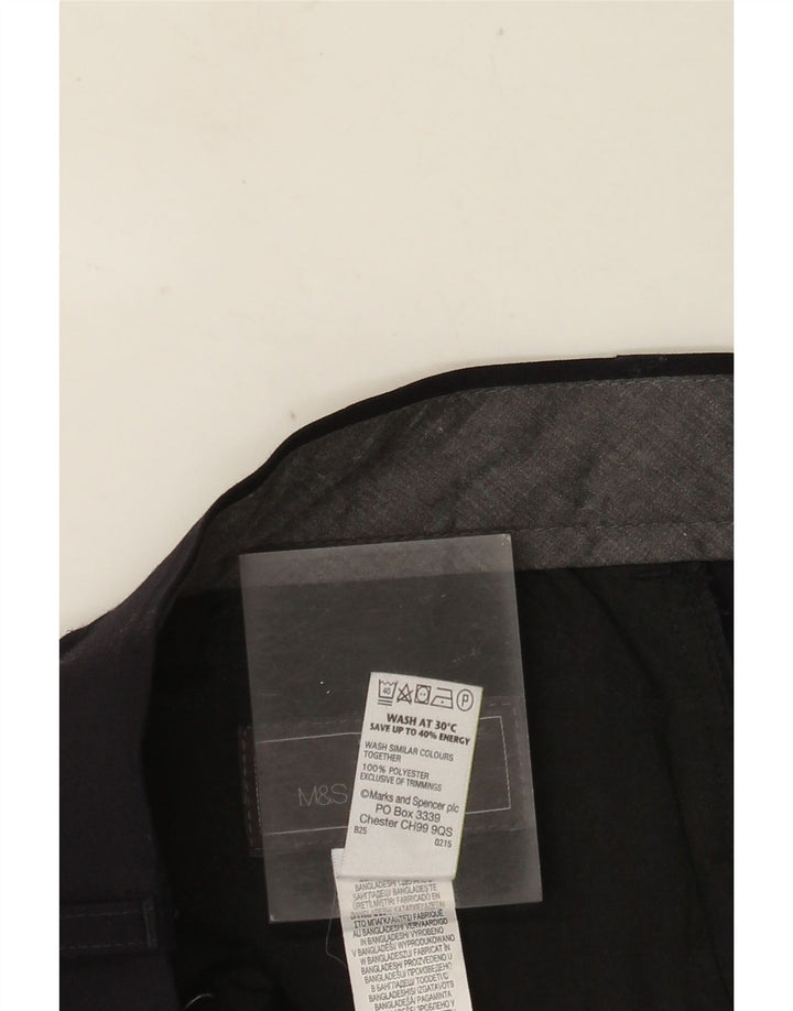MARKS & SPENCER Herre Regular Fit Suit Bukser W36 L33 Marineblå polyester